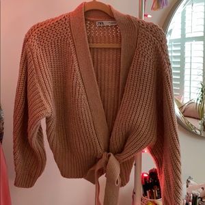 zara blush wrap cardigan